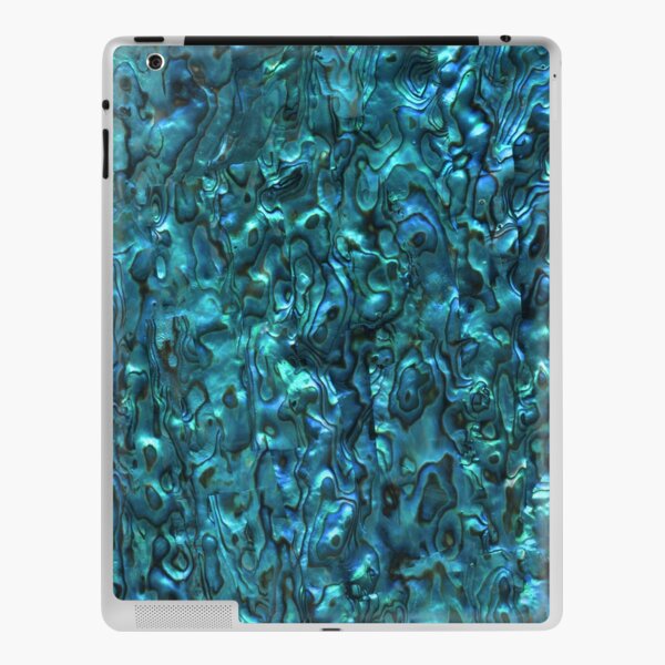 Abalone Shell | Paua Shell | Seashell Patterns | Sea Shells | Cyan Blue Tint | iPad Skin