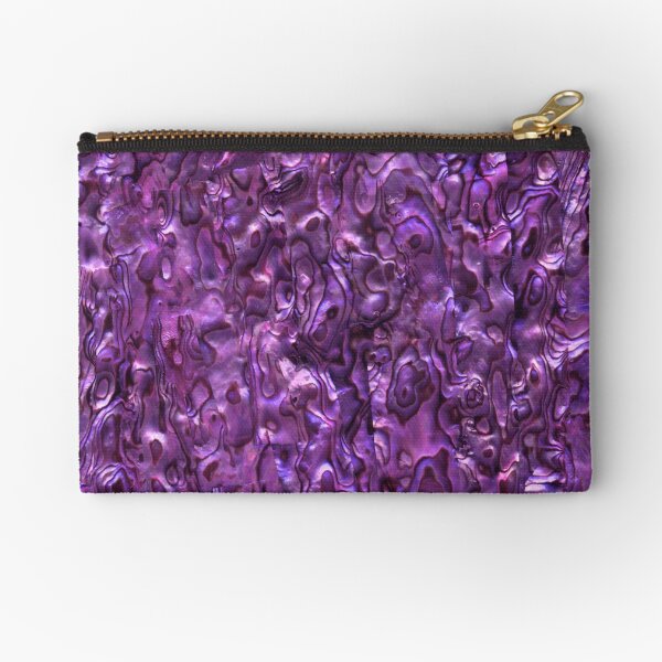 Abalone Shell | Paua Shell | Seashell Patterns | Sea Shells | Magenta Tint | Zipper Pouch