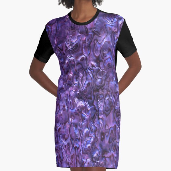 Abalone Shell | Paua Shell | Seashell Patterns | Sea Shells | Violet Tint | Graphic T-Shirt Dress
