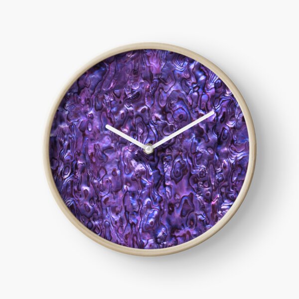 Abalone Shell | Paua Shell | Seashell Patterns | Sea Shells | Violet Tint | Clock