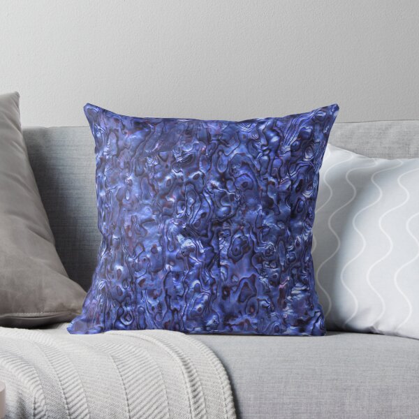 Abalone Shell | Paua Shell | Seashell Patterns | Sea Shells | Deep Blue Tint | Throw Pillow
