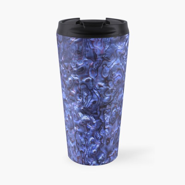 Abalone Shell | Paua Shell | Seashell Patterns | Sea Shells | Deep Blue Tint | Travel Coffee Mug
