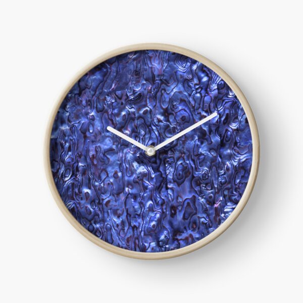Abalone Shell | Paua Shell | Seashell Patterns | Sea Shells | Deep Blue Tint | Clock