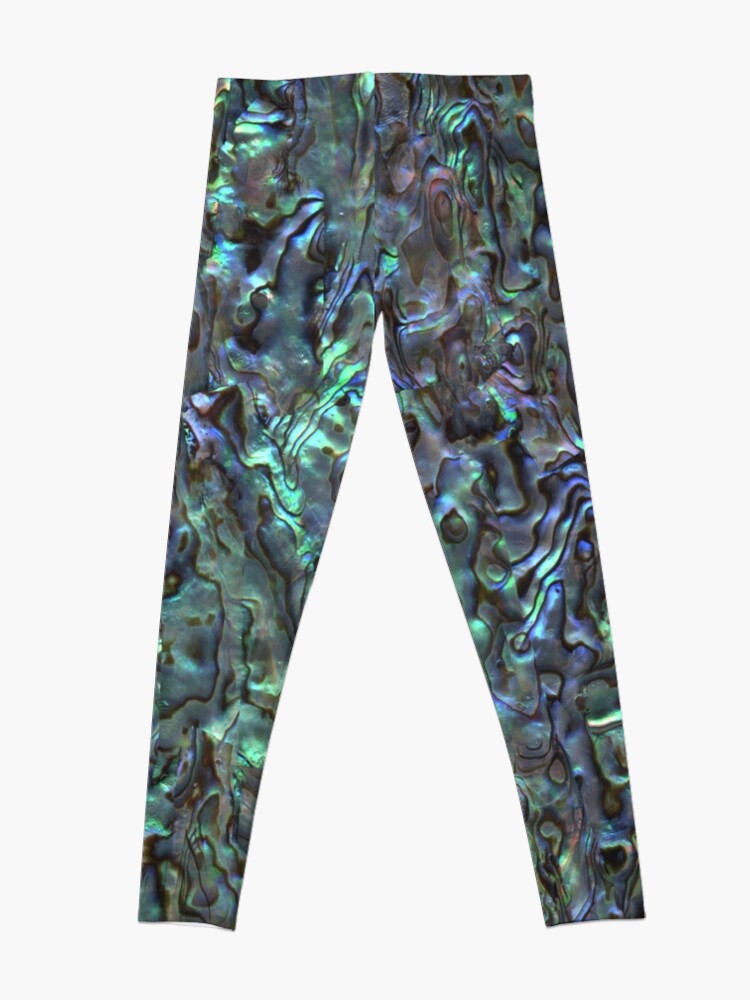 Thumbnail 4 of 5, Leggings, Abalone Shell | Paua Shell | Seashell Patterns | Sea Shells | Natural | designed and sold by EclecticAtHeART.