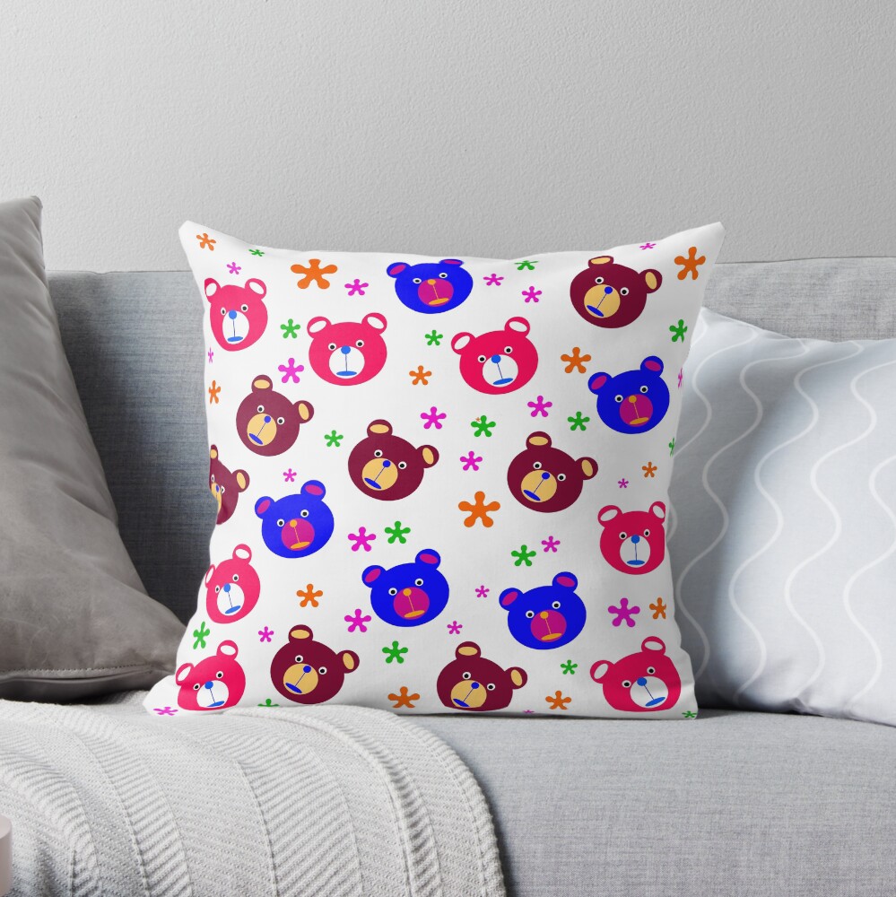 teddy bear throw pillow