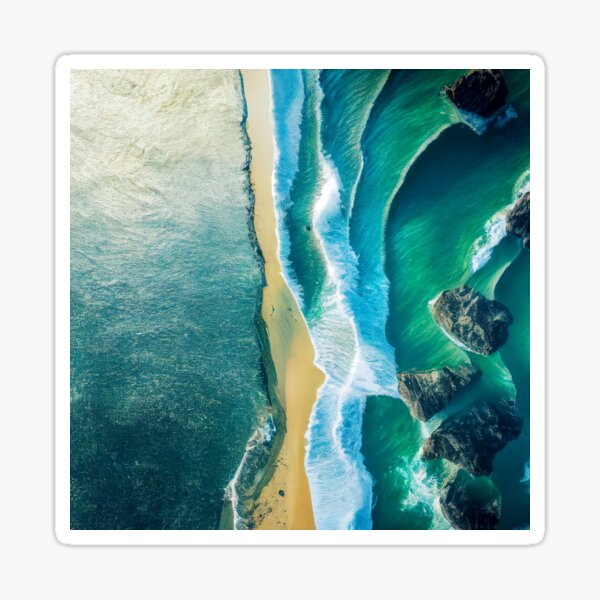 Item preview,  aerial view ocean wave and beach photography. nature landscape 13 designed and sold by ShopThousand.