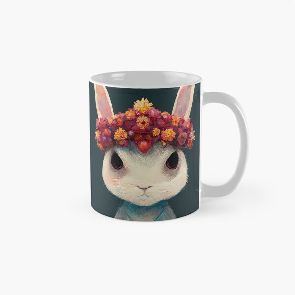 Item preview, Portrait Of A Cute Rabbit Floral Wreath designed and sold by Pet Shelter.