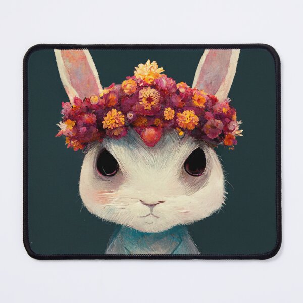 Item preview, Portrait Of A Cute Rabbit Floral Wreath designed and sold by Pet Shelter.