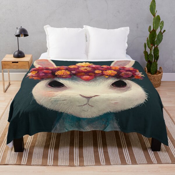 Item preview, Portrait Of A Cute Rabbit Floral Wreath designed and sold by Pet Shelter.