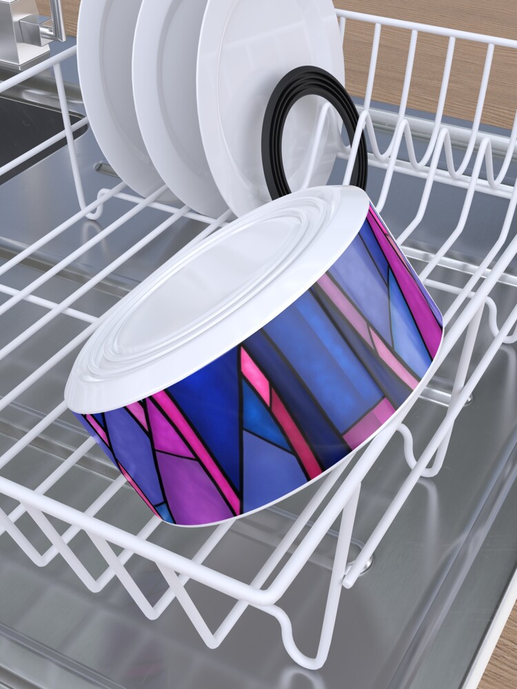 Alternate view of A Single Rose in the Stained Glass Window Pet Bowl