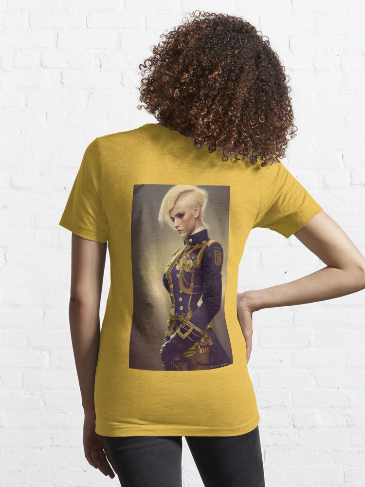 Wounded blonde steampunk Officer in Military Uniform Essential T