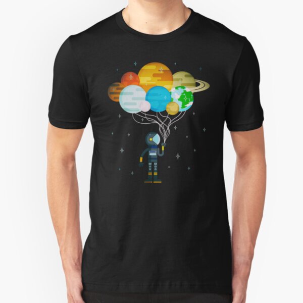 Planet Balloons - Space Party Slim Fit T-Shirt
