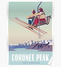 Coronet Peak New Zealand Poster
