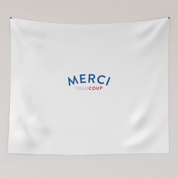 Item preview, French Flag Colors Merci Beaucoup French Slogan designed and sold by ShakitaMa.