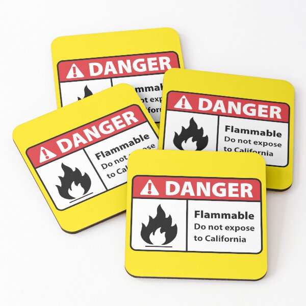 Item preview, Danger Flammable in California designed and sold by HeroShopFamily.