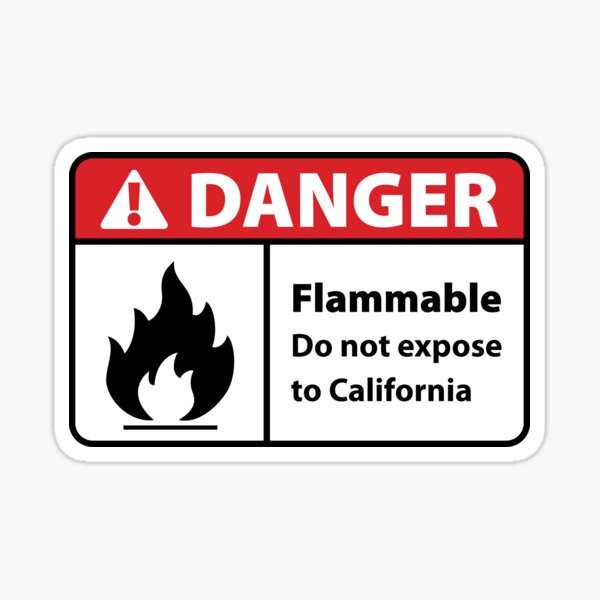 Danger Flammable in California Sticker
