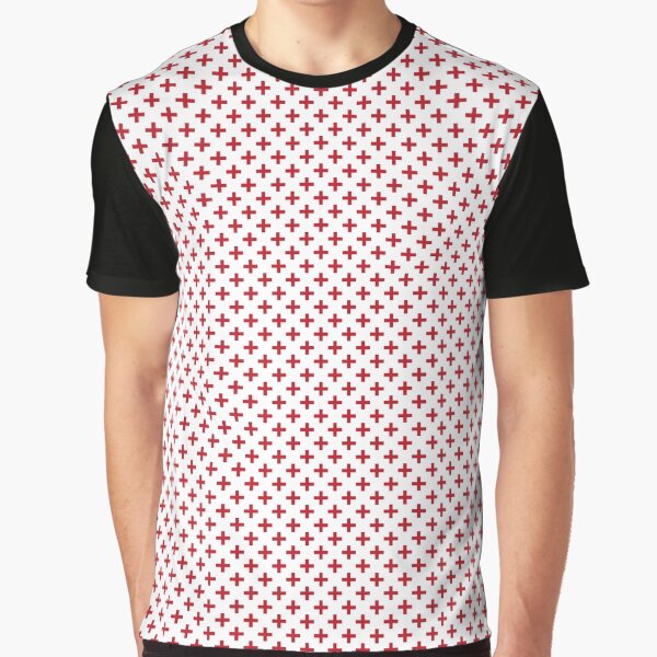 Crosses | Criss Cross | Swiss Cross | Hygge | Scandi | Plus Sign | Red and White | Graphic T-Shirt