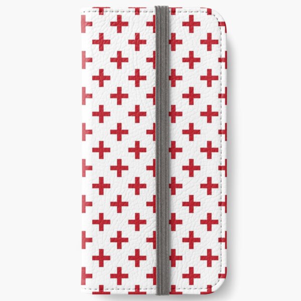 Crosses | Criss Cross | Swiss Cross | Hygge | Scandi | Plus Sign | Red and White | iPhone Wallet