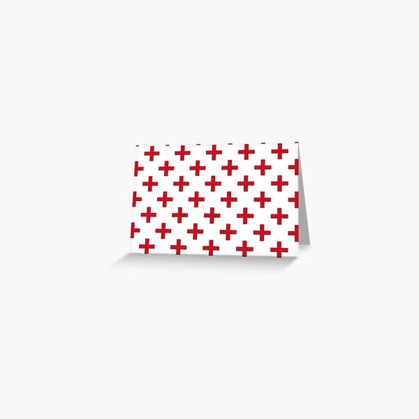 Crosses | Criss Cross | Swiss Cross | Hygge | Scandi | Plus Sign | Red and White | Greeting Card