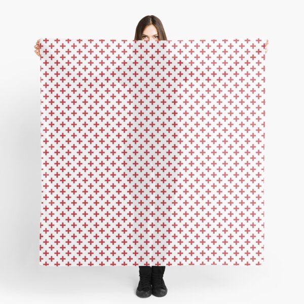 Crosses | Criss Cross | Swiss Cross | Hygge | Scandi | Plus Sign | Red and White | Scarf