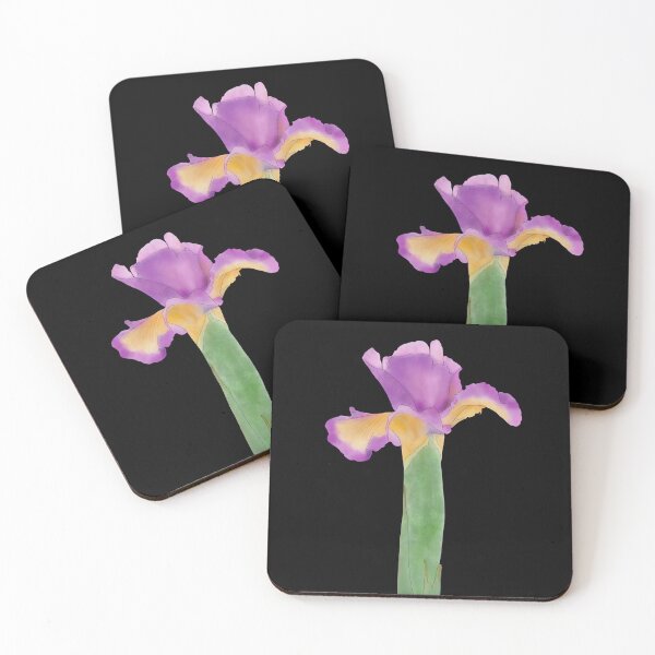 Item preview, Iris Flower Single with Black Background designed and sold by Mina Sakatani.