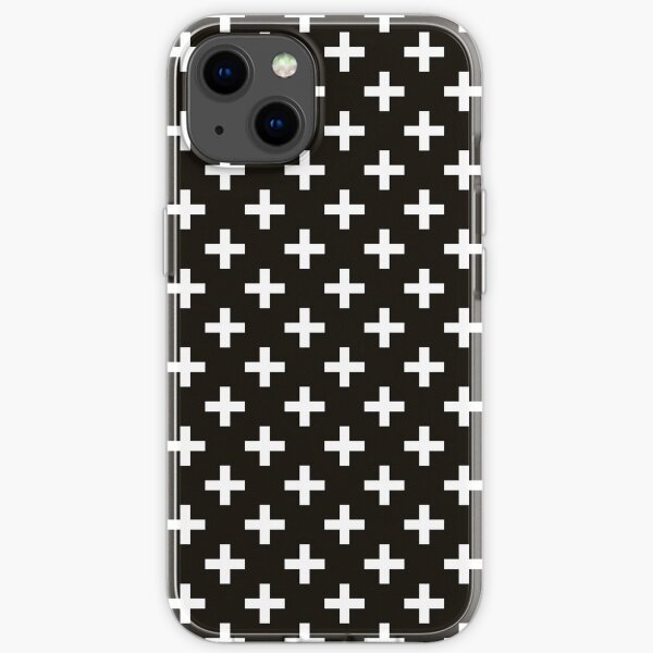 Crosses | Criss Cross | Swiss Cross | Hygge | Scandi | Plus Sign | Black and White | iPhone Soft Case
