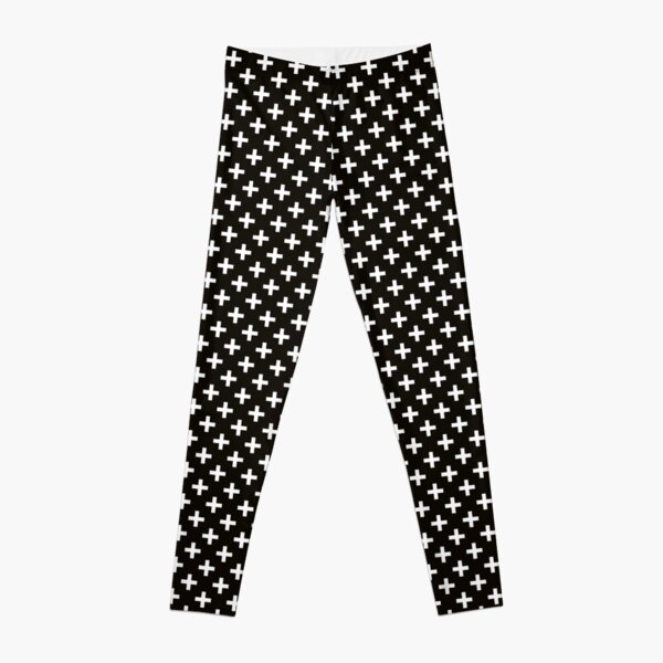 Crosses | Criss Cross | Swiss Cross | Hygge | Scandi | Plus Sign | Black and White | Leggings
