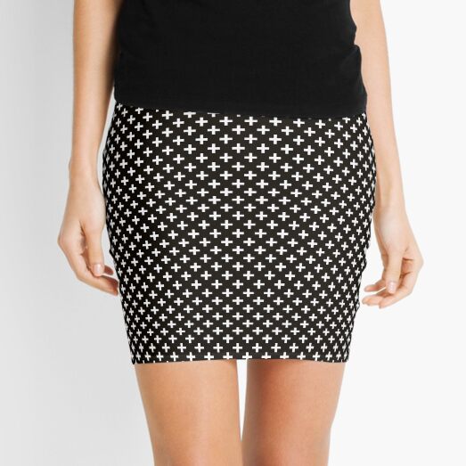 Crosses | Criss Cross | Swiss Cross | Hygge | Scandi | Plus Sign | Black and White | Mini Skirt