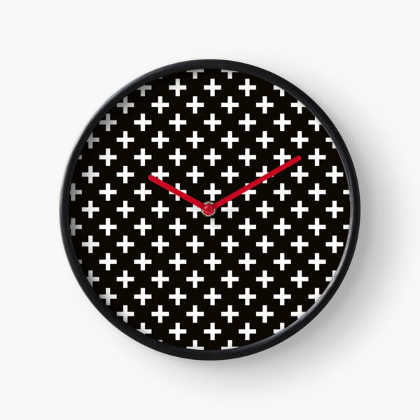 Crosses | Criss Cross | Swiss Cross | Hygge | Scandi | Plus Sign | Black and White | Clock