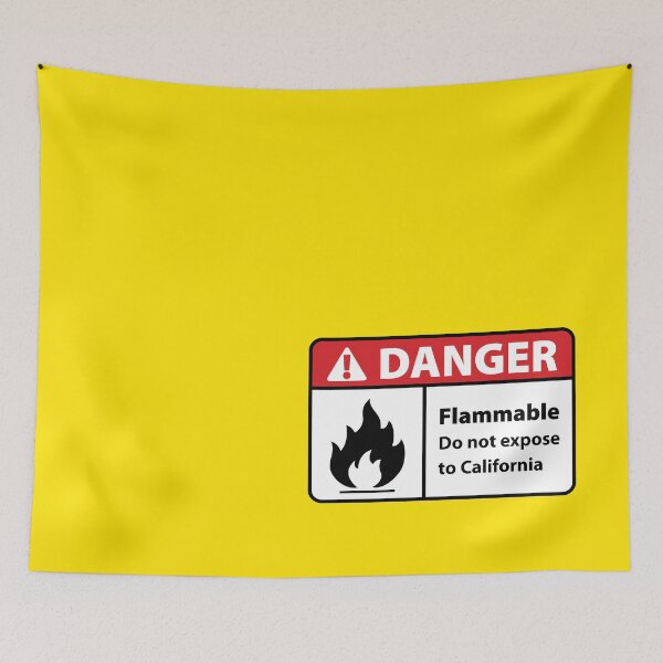 Item preview, Danger Flammable in California designed and sold by HeroShopFamily.
