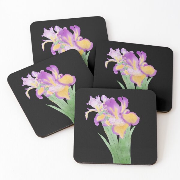 Item preview, Iris Flowers with Black Background designed and sold by Mina Sakatani.