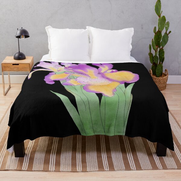 Item preview, Iris Flowers with Black Background designed and sold by Mina Sakatani.