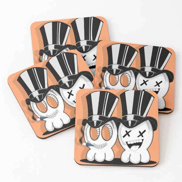 Item preview, Cute Skull Characters with Top Hats and one with a cigar designed and sold by ea-photos.