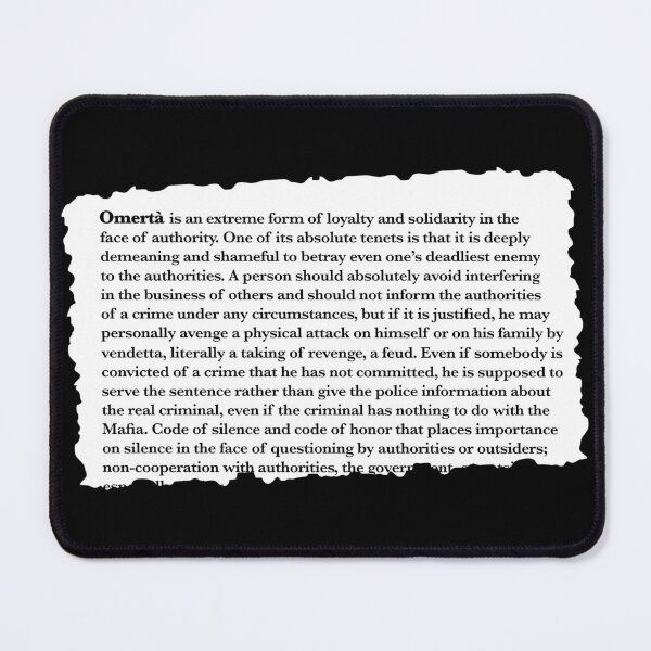Item preview, Omerta Code of silence - form of loyalty and solidarity designed and sold by elhefe.
