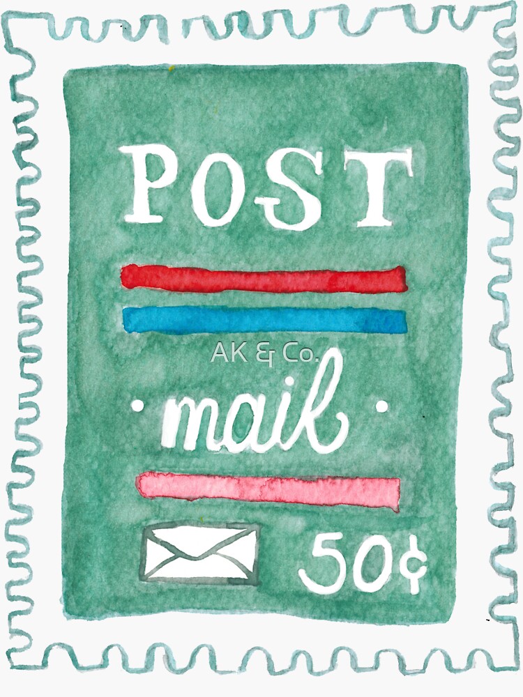 Postage Stamp Clipart, Watercolor Postal Stamp, Postmark