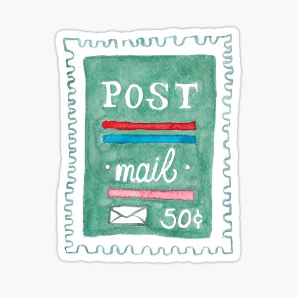 Watercolor Postal Stamps Sticker for Sale by AK & Co.