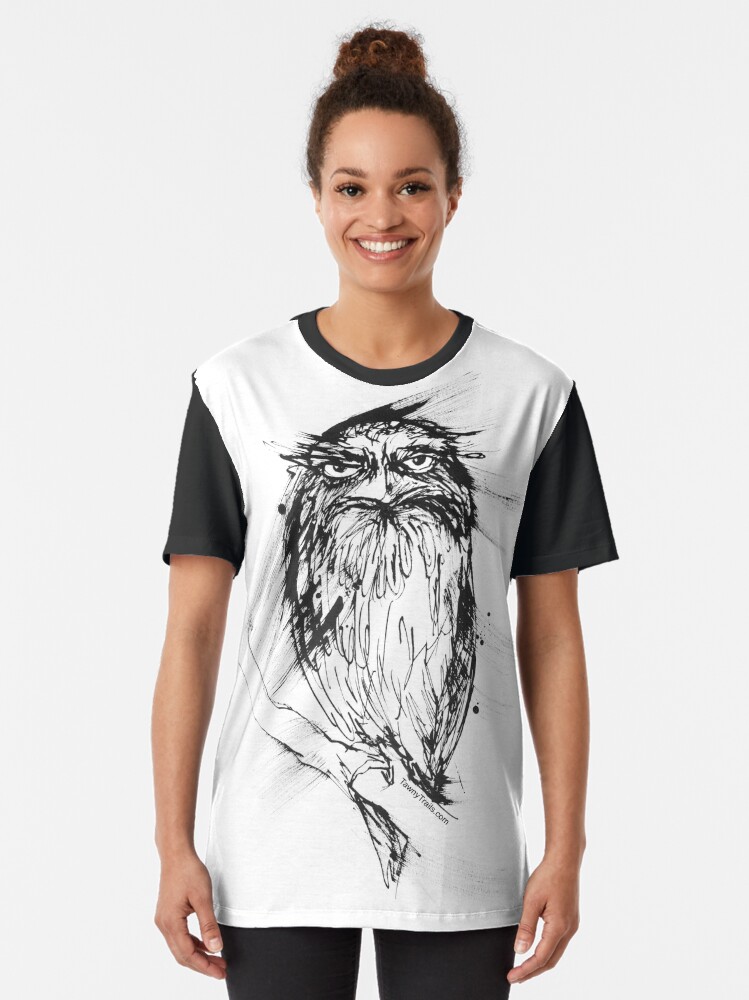 Thumbnail 2 of 5, Graphic T-Shirt, Seriously - One Tawny Frogmouth with attitude designed and sold by Visualimages.
