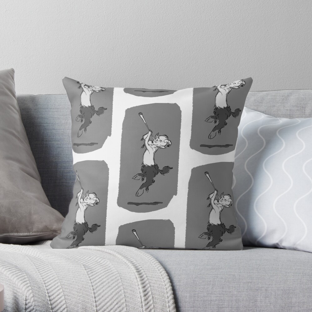 Pan with Flute Throw Pillow