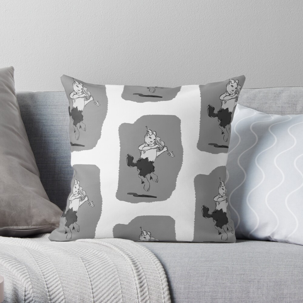 Pan with Fiddle Throw Pillow