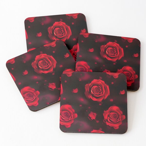 Item preview, Red and black elegant roses pattern designed and sold by patterncrow.
