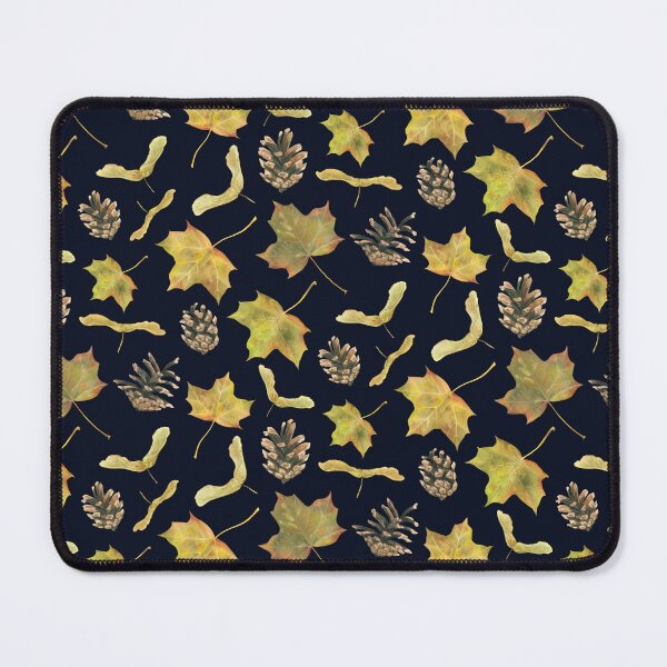 Item preview, Maple leaves and pine cone pattern designed and sold by Lene Myhre.