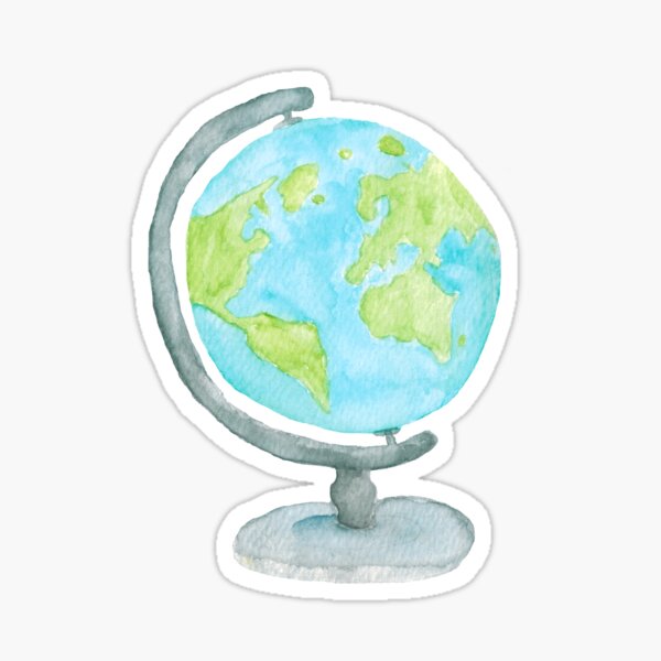Watercolor Globe Sticker