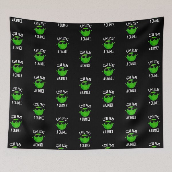 Item preview, Give Peas A Chance Positive Pea Puns (Dark BG) designed and sold by punnybone.