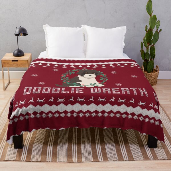 Item preview, Doodlie Wreath Labradoodle and Christmas wreath Christmas Labradoodle winter sweater style Christmas Sweater Xmas Doodlie Christmas Gift Labradoodle Ugly Jumper Holiday Gift designed and sold by ALLURE-minimal.