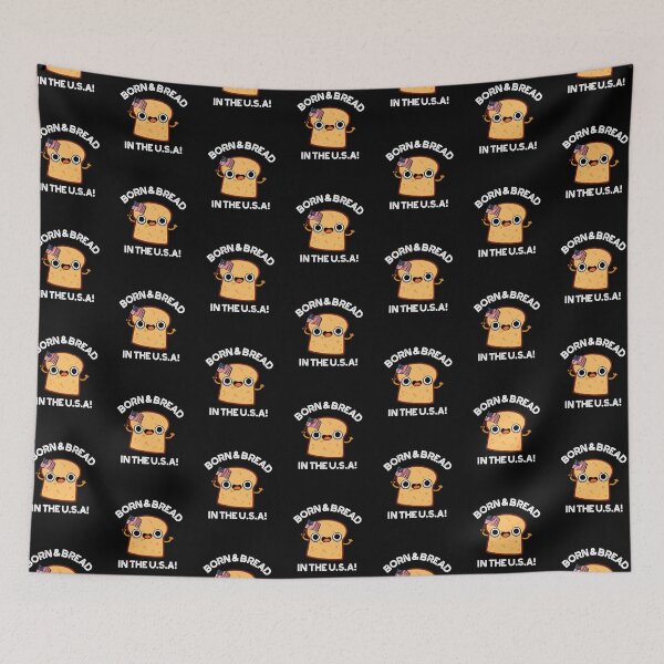 Item preview, Born And Bread In The USA Funny Food Puns (Dark BG) designed and sold by punnybone.