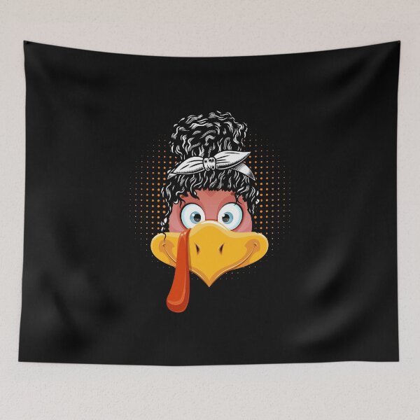 Item preview, Messy hair bun Turkey Face girl thanksgiving day designed and sold by Mac Store.