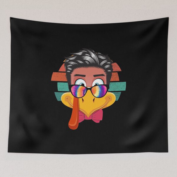 Item preview, Turkey Face boy hair sunglasses tie dye thanksgiving day vintage retro designed and sold by Mac Store.