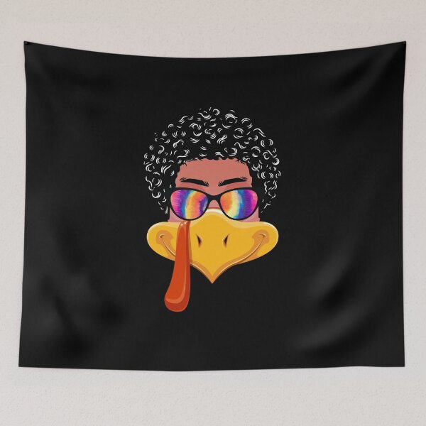 Item preview, Turkey Face boy Curly hair sunglasses tie dye thanksgiving  designed and sold by Mac Store.