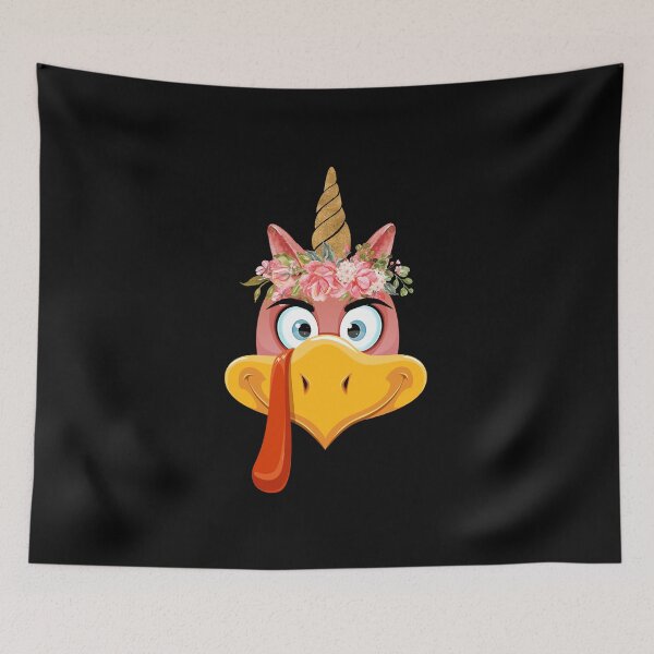 Item preview, Turkey Face girl flower crown unicorn thanksgiving day designed and sold by Mac Store.