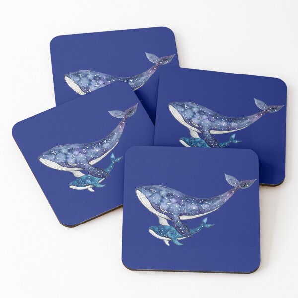 Item preview, Starry blue whale and baby designed and sold by Corinne Alexa Jackson.